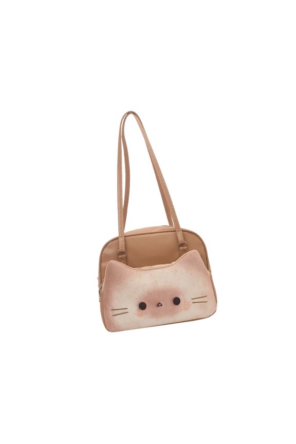 Unique Cats In toasted Pattern Shoulder Messengers Bag Sturdy PU Component Ideal For Campus Streetwear Looks
