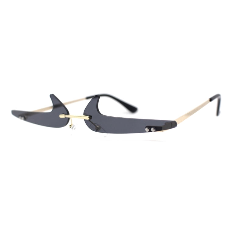 Unique Check Mark Lens Avant Garde Rimless Pimp Sunglasses  display picture 1