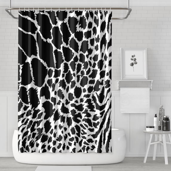 Unique Cheetah Pattern Shower Curtain - Quick Dry Waterproof Fabric - Rustproof Metal Grommets - Modern Tropical Animal Design
