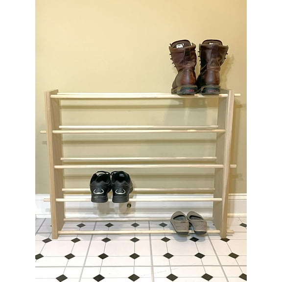 Unique, Chic, Minimalist Shoe Rack / Shelf / Shelves / Storage. Configurable Per Your Need & Taste. Natural Wood. Easy Assembly.