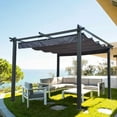 thumbnail image 1 of Unique Choice 10 x 10 Ft Outdoor Patio Retractable Aluminum Pergola, Gray Color, 1 of 9