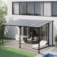 thumbnail image 1 of Unique Choice 10' x 14' Outdoor Pergola Gazebo,Wall-Mounted Lean to Metal Awning Gazebo with Roof,Large Heavy Duty for Patio,Decks,Backyard, 1 of 10