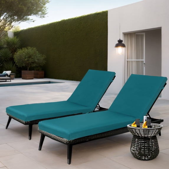 Unique Choice 2PCS Set Outdoor Chaise Lounge Chair Cushion Replacement Cushion Patio Funiture Seat Cushion,Blue