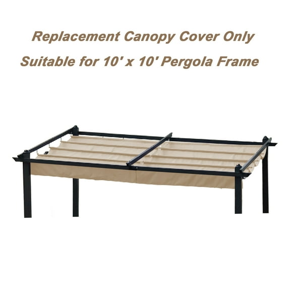 Unique Choice Replacement Pergola Canopy Cover Top Fabric Suitable for 10' x 10' Pergola,Khaki