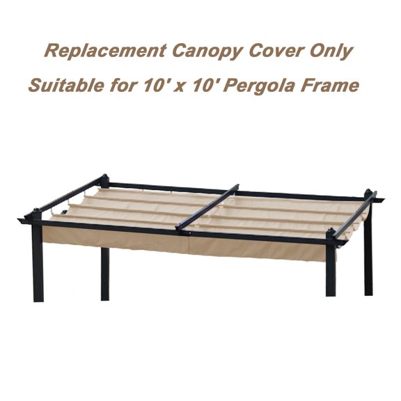Unique Choice Replacement Pergola Canopy Cover Top Fabric Suitable for 10' x 10' Pergola,Khaki
