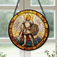 thumbnail image 1 of Unique Christmas Gift - Angel Warrior Christmas Stained Glass Hanging Ornament - Bright Holiday Tree Decoration & Secret Santa Gift for Family & Friends, 1 of 3