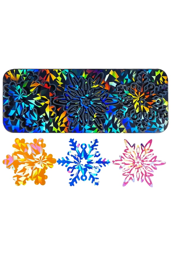 Unique Christmas Resin Molds Round Snowflake Christmas Decorations for Keychain Pendant Jewelry Making Tool