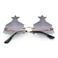 thumbnail image 1 of Unique Christmas Tree Rimless Gradient Lens Party Shade Sunglasses Gold - Smoke, 1 of 7