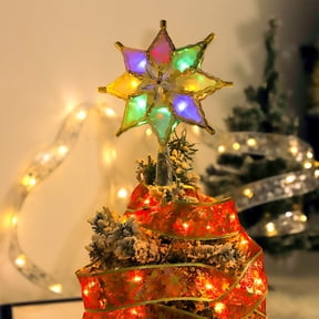 Unique Christmas Tree Topper, CXALSSY Luxury Multicolor LED Christmas Tree Star, 6.7 Inch Lights Tree Topper for Indoor Outdoor Decoration, Unique Luxury Christmas Tree Toppers 2024