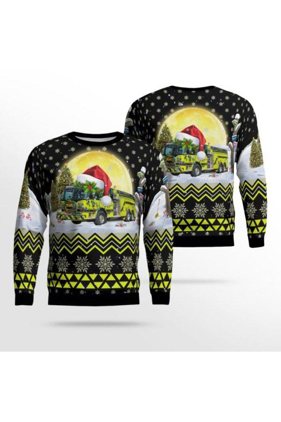 Unique Church Hill Volunteer Fire Co 3D 3D Christmas Sweater – Christmas Gifts For Firefighters