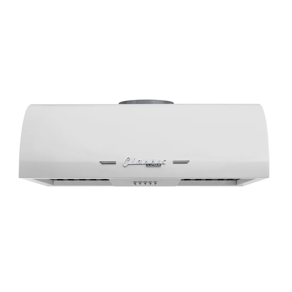 Unique Classic Retro 24" Under Cabinet Range Hood with 500 CFM and LED Lighting 110 volts in Marshmallow White
