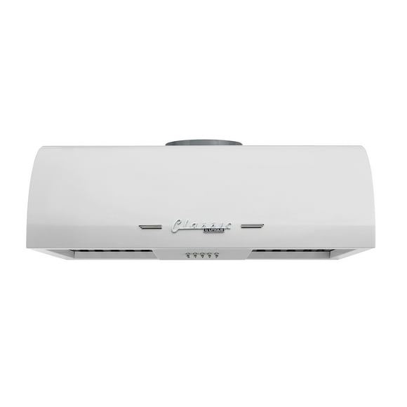 Unique Classic Retro 24" Under Cabinet Range Hood with 500 CFM and LED Lighting 110 volts in Marshmallow White
