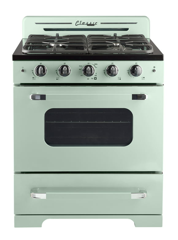 Unique Classic Retro 30" 3.9 cu/ft Freestanding Gas Range with Convection Oven and Sealed Burners