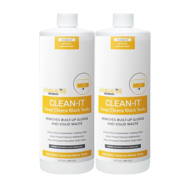 Unique CleanIt RV Black Tank Cleaner Enzyme Liquid (2 Quarts