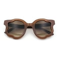 thumbnail image 1 of Unique Cloud Shape Thick Plastic Horn Rim Retro Sunglasses All Brown, 1 of 8