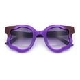thumbnail image 1 of Unique Cloud Shape Thick Plastic Horn Rim Retro Sunglasses All Purple, 1 of 8