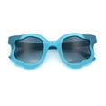 thumbnail image 1 of Unique Cloud Shape Thick Plastic Horn Rim Retro Sunglasses Blue - Smoke, 1 of 8