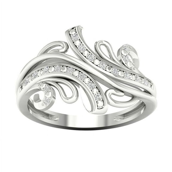 Unique Cocktail Wedding Ring Bypass Pave Set Ring 1.6 Ct Diamond 14K White Gold Over