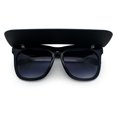 thumbnail image 1 of Unique Collapsible Sun Visor Horn Rim Hipster Plastic Sunglasses All Black - Smoke, 1 of 10
