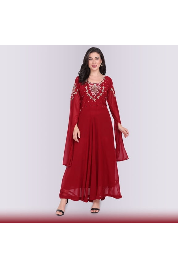 Unique Contemporary Gown dress - Maroon