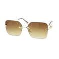 thumbnail image 1 of Unique Cougar Jewel Hinge Rimless Rectangle Pimp Sunglasses Gold - Brown, 1 of 4