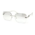 thumbnail image 1 of Unique Cougar Jewel Hinge Rimless Rectangle Pimp Sunglasses Silver - Grey Clear, 1 of 4