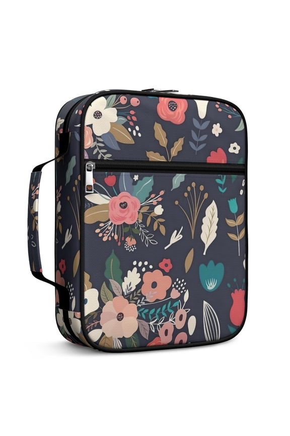 Unique Cover Bag/Book Cover, Bible Case for Women Girls Baptism Gift, Flowers Pattern Church Bags Organizer With Handle Fits for Standard Size Bible, Perfect Christian Gifts for Mom