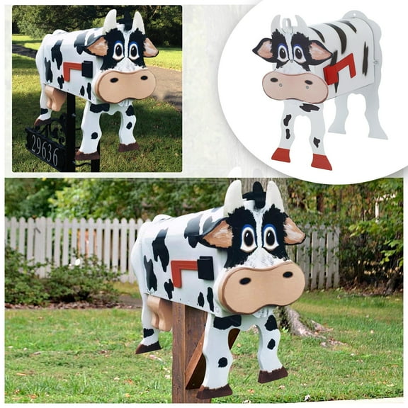 Unique Cow Mailbox Cute Animal Mailbox Garden Decoration Creative Personality Decoration