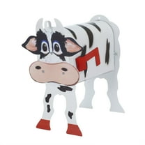 Unique Cow Mailbox Galvanized Metal Cute Animal Design Garden Decoration Creative for Housewarming Gift