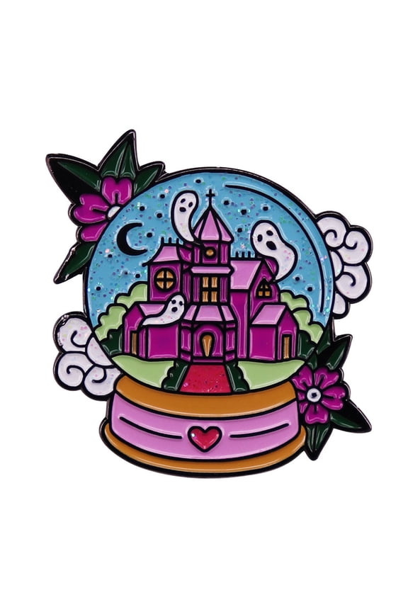 Unique Creative Magic Ball Design Enamel Brooch Unisex Funny Halloween Ghost Lapel Pins Backpack Badge