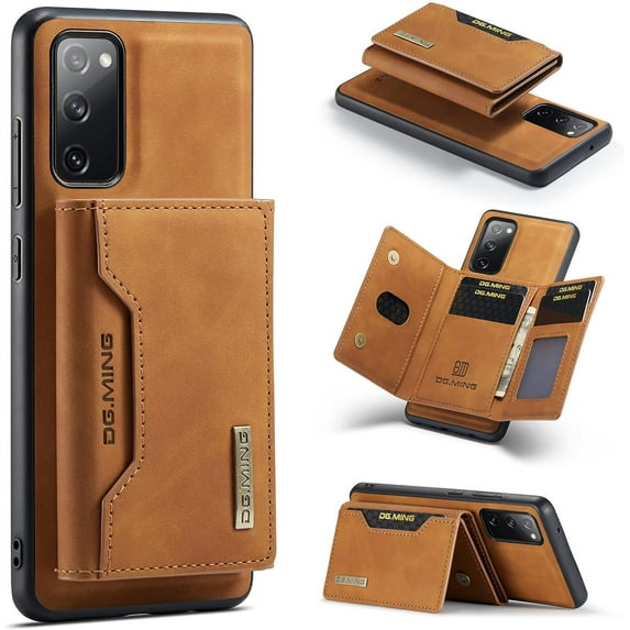 Unique Creative Multi-Function Magnetic Detachable Wallet Stand PU Phone case for Samsung Galaxy A12 A13 A22 A23 A32 A42 4G 5G Bumper Skin-Friendly Retro Back Cover(Khaki,A23 4G/5G)