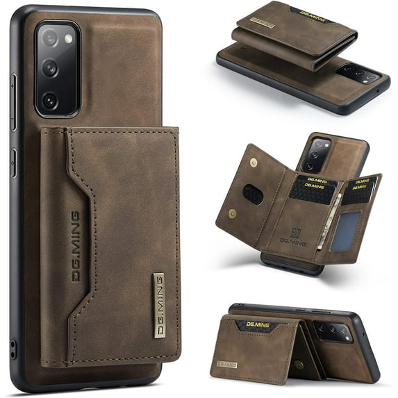 Unique Creative Multi-Function Magnetic Detachable Wallet Stand PU Phone case for Samsung Galaxy A21S A33 A51 A52 A53 A71 A72 A73 4G 5G Bumper Skin-Friendly Retro Back Cover(Brown,A52 4G/5G)