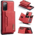 thumbnail image 1 of Unique Creative Multi-Function Magnetic Detachable Wallet Stand PU Phone case for Samsung Galaxy S23 S22 S21 S20 Ultra Plus FE Bumper Skin-Friendly Retro Back Cover(Red,S22 Ultra), 1 of 7