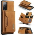 thumbnail image 1 of Unique Creative Multi-Function Magnetic Detachable Wallet Stand PU Phone case for Samsung Galaxy S23 S22 S21 S20 Ultra Plus FE Bumper Skin-Friendly Retro Back Cover(Khaki,S20 Ultra), 1 of 8
