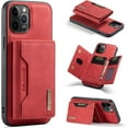 thumbnail image 1 of Unique Creative Multi-Function Magnetic Detachable Wallet Stand PU Phone case for iPhone 14 13 12 11 8 7 X XS XR Plus Pro Max Mini SE Bumper Skin-Friendly Retro Back Cover(Red,7/8 Plus), 1 of 8