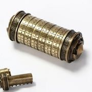 Unique Cryptex Da Vinci Code Mini Cryptex Lock Puzzle Boxes with Hidden Compartments Heavy Real Metal Novelty Birthday Big Enough for Notes,Paper Money,Rings,Jewelry Bronze
