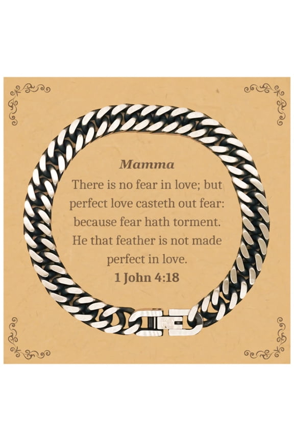 Unique Cuban Link Chain Bracelet Mamma - Inspirational Engraved Gift for Her, Mothers Day, Confidence and Love Jewelry