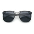 thumbnail image 1 of Unique Curved Inset Lens Horn Rim Plastic Retro Hipster Sunglasses Slate - Black, 1 of 8