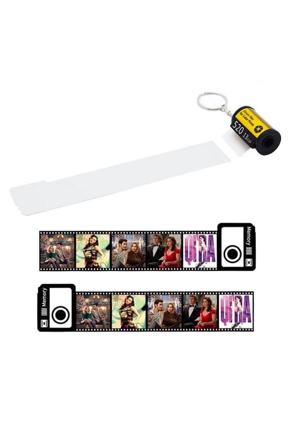 Unique Custom Multi-Photo Key Rings Personalized Keychains Camera Heat Transfer Film Roll Keychain Christmas Birthday