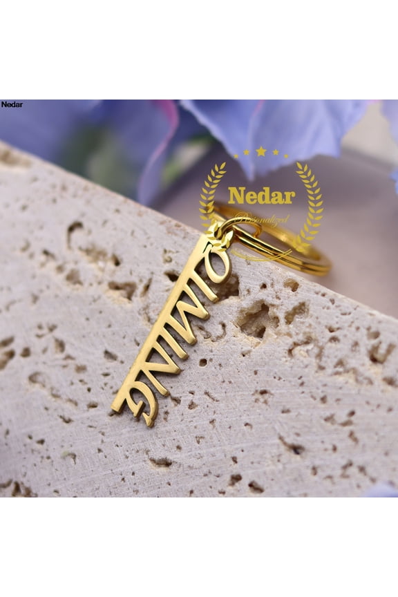 Unique Custom Name Keychain for Men Women Personalized Stainless Steel Nameplate Customized Engraved Letters Keyring Gift