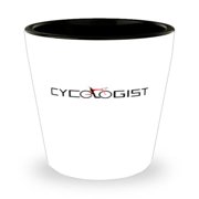 Unique Cycologist Cycling Shot Glass, Perfect Biking Enthusiast Gift, Mini Glassware, Durable 1.5oz Cup for Outdoor Adventure Lovers