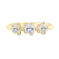 thumbnail image 1 of AFFY Unique Dainty Rose-Shape Three Stone White Diamond Cosmos Ring in 14k Solid Yellow Gold (0.55 Cttw, I2-I3, G-H), 1 of 1