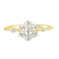 thumbnail image 1 of AFFY Unique Dainty Rose-Shape White Diamond Sunflower Cluster Ring in 14k Solid Yellow Gold (1/2 Cttw, I2-I3, G-H), 1 of 1