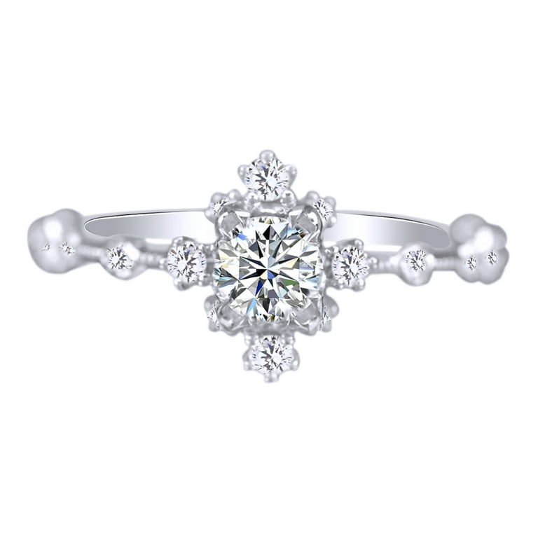 White gold diamond snowflake ring Clearance