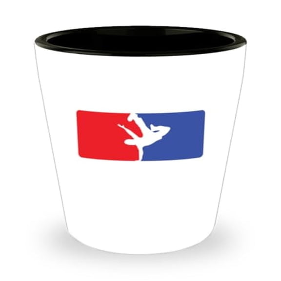 Unique Dancer Shot Glass with Humorous Hip Hop Logo, Ideal Break Dancing Gift, Sturdy Mini Glassware, 1.5oz Cup, Perfect for
