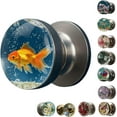 thumbnail image 1 of Unique Decorative Door Handle, Retro Round Resin Epoxy Flower Door Knob Retro, Floral & Animal Designs, Artistic Unique Knob for Modern/Classic Bedrooms, Nature-Themed Home Decor (carp), 1 of 8