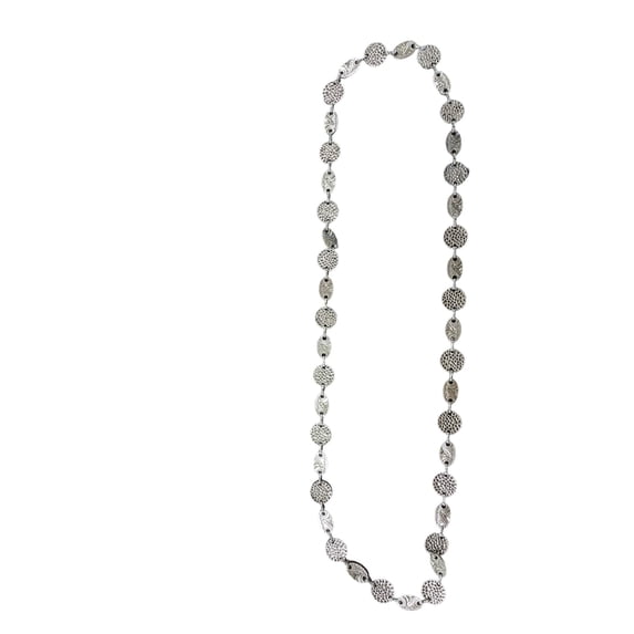 Unique Design: 19" Silver Chain with Interlocking Circles Ovals (18mm/12mm)**