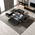 thumbnail image 1 of Unique Design Coffee Table with 4 Hidden Storage Compartments, Square Cocktail Table with Extendable Sliding Tabletop, UV High-gloss Design Center Table for Living Room, 31.5"x 31.5", 1 of 9