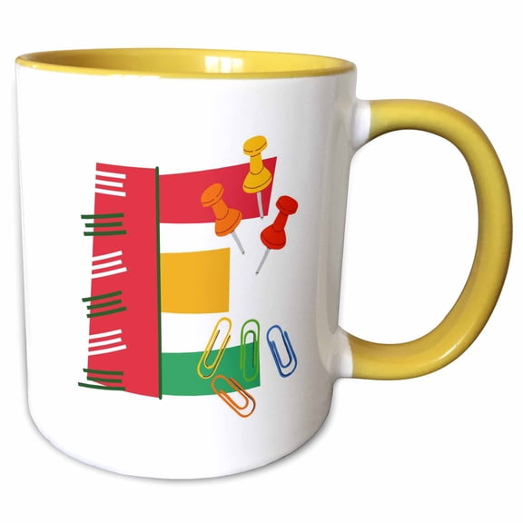 3drose, Unique Design for Letter E, 11oz Two-tone Yellow Mug