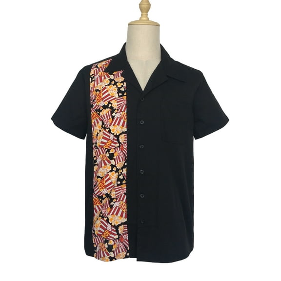 Unique Design Vintage Style Floral Panel Casual Shirts